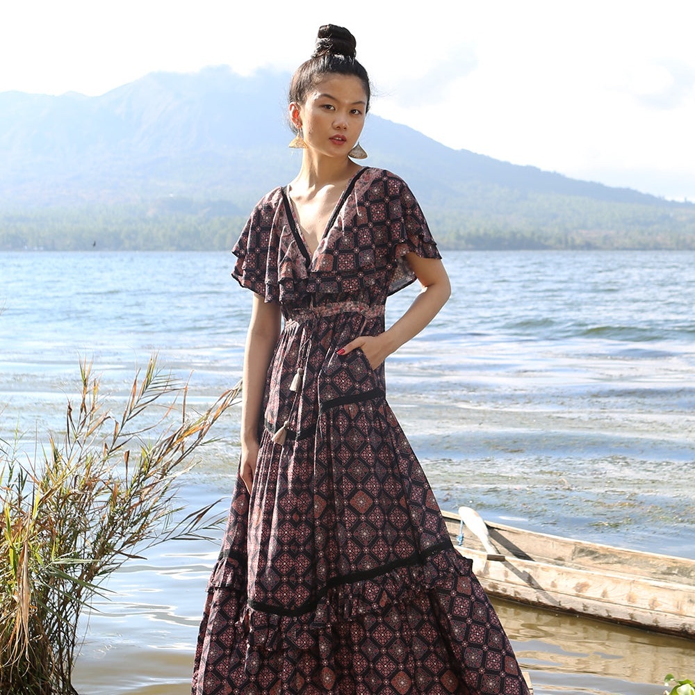 Tulle & Batiste Yasmine Maxi Dress in Moonless Night